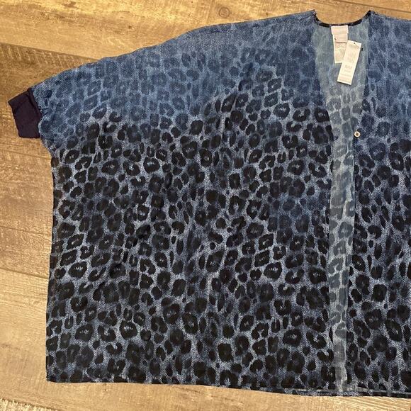 NWT Chico's Leopard-Print Ruana Wrap Size S/M Style 570312332 - Picture 4 of 12